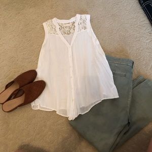 White Shear Anthropologie Top